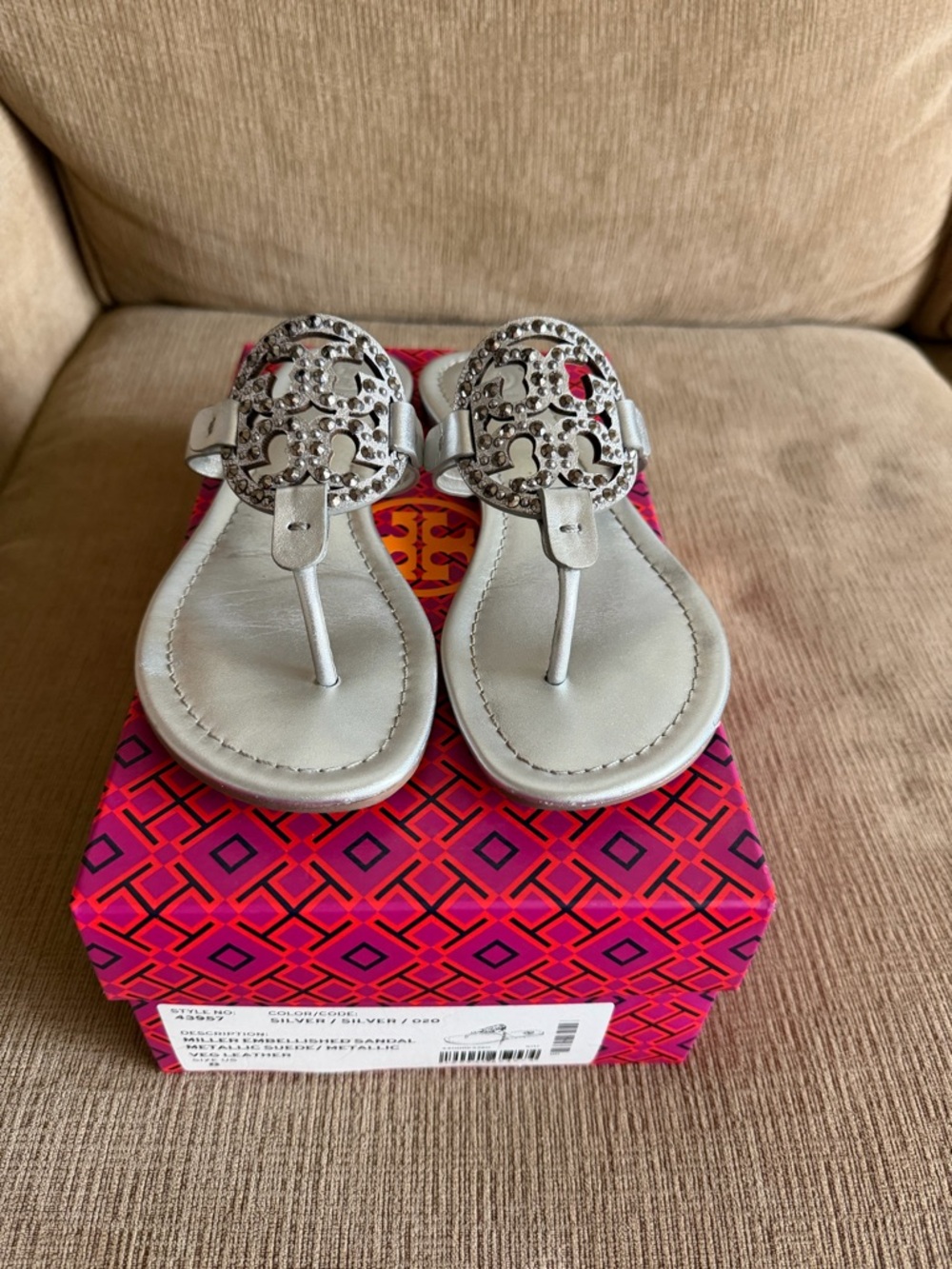 Tory Burch Crystal Miller Soft
Sandal- Women Size: 8